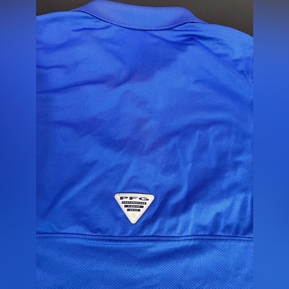 Columbia PFG Omni Shade Polo Shirt Men's Fishing Hiking Outdoors Blue Size Large - Picture 7 of 7